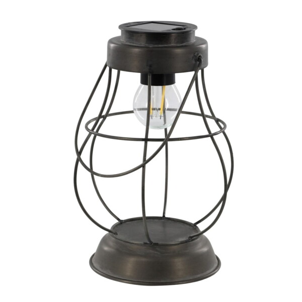 Chic Antique LED lucerna na solární napájení 22 cm, černá barva, kov