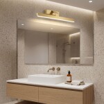 Koupelnové nástěnné LED svítidlo SWE007-1W 43cm BRUSH GOLD OSW-20106