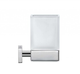 DURAVIT - Karree Sklenka na kartáčky a pastu s držákem, chrom/mléčné sklo 0099511000