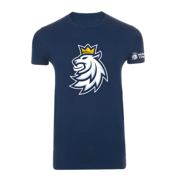 STŘÍDA SPORT Pánské Tričko logo lev Český hokej navy Velikost: