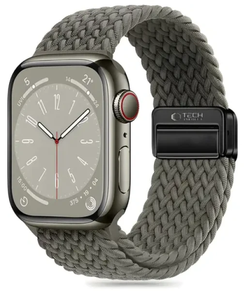 Tech-Protect Nylonmag zelená / Řemínek pro Apple Watch / 42/44/45/49 mm / nylon / magnetické zapínání