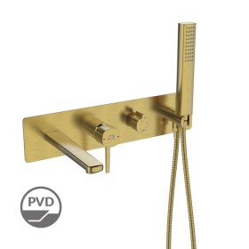 Laveo - Pola - podomítková vanová baterie se sprchovou soupravou, zlato BAP_G1PB
