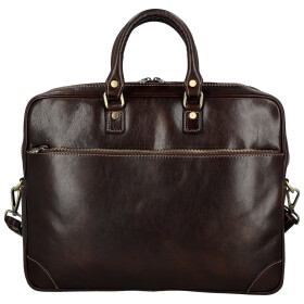 Luxusní kožená business taška Benedikt, tmavě hnědá