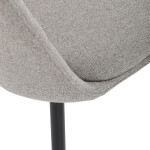 Židle jídelní, krémová látka, 360° otočný mechanismus, černý matný lak, kovové nohy