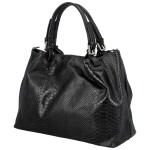 Módní dámská kožená kabelka do ruky Assema, černá