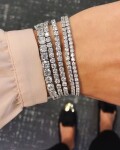Royal Fashion stříbrný pozlacený náramek Swarovski DBS0147-001-WG