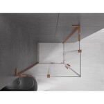 MEXEN/S - Velar L Duo sprchový kout, posuvné dveře 100 x 90, transparent, růžové zlato 871-100-090-02-03-60