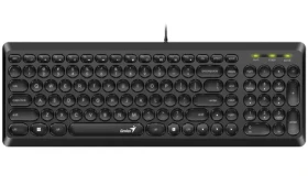 GENIUS Slimstar Q200 černá / Kancelářská klávesnice / drátová / USB / retro design / CZ+SK layout (31310020403)