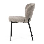 Židle jídelní, lanýžová látka, černé kovové nohy.
