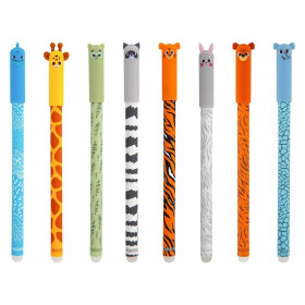 Gumovatelné pero Zvířata II, s víčkem, modrá náplň