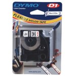 Dymo originální páska do tiskárny štítků, Dymo 16958, S0718050, černý tisk/bílý podklad, 3.5m, 19mm, D1 speciální flexibilní ny