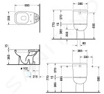 DURAVIT - D-Code WC kombi mísa, spodní odpad, bílá 21110100002