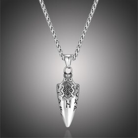 Pánský náhrdelník Ódinovo kopí - GUNGNIR, Stříbrná 60 cm