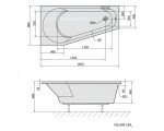POLYSAN - PROJEKTA L asymetrická vana 160x80x44cm, bílá 20111