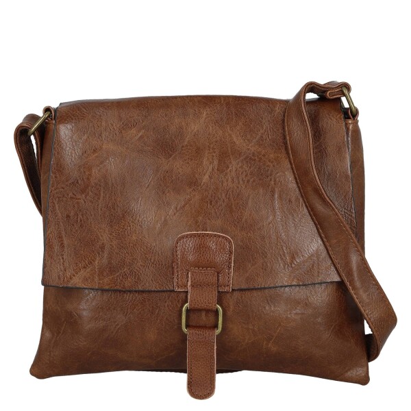 Trendy dámská koženková crossbody kabelka Mitta, tmavě hnědá