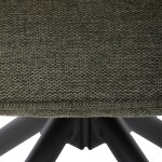 Židle jídelní a konferenční, zelená látka, černé kovové nohy, otočný mechanismus