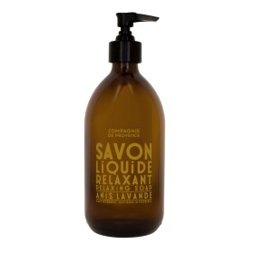 COMPAGNIE DE PROVENCE Tekuté mýdlo Relaxing Anise Lavender 495 ml, žlutá barva, hnědá barva, sklo, plast