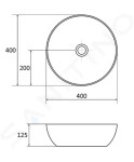 RAVAK - UNI Umyvadlo na desku, průměr 400 mm, bez přepadu, bílá XJX01140003