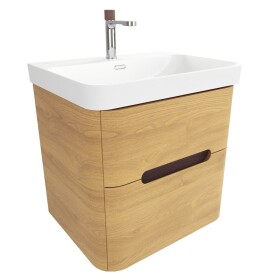 Koupelnová skříňka s umyvadlem SAT Fusion 57,5x53x45 cm dub medový mat SATFUSION260DMUBA SATFUSION260DMUBA