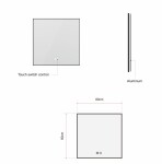 Erga Megan, LED zrcadlo 80x80cm v černém rámu, 2415 lm, 3 barvy světla, zadní osvětlení, ERG-V01-MEGAN-8080-BK