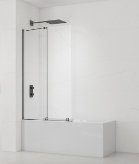 Vanová zástěna SAT Walk-In Xmotion 150x117,5 cm PVD Gun metal SATWIXMVZ150GM SATWIXMVZ150GM