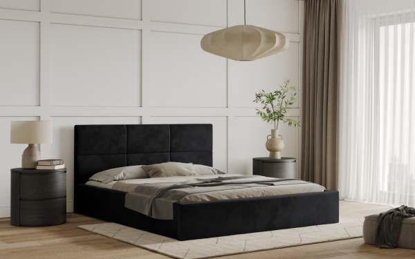 FRONTI Postel TIVOLI 120x200 černá s úložným prostorem