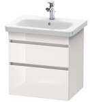 DURAVIT - DuraStyle Umyvadlová skříňka 61x58x45 cm, 2 zásuvky, lesklá bílá DS648002222