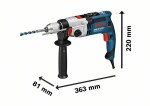 BOSCH GSB 21-2 RCT / Příklepová vrtačka / 1300W / 13 mm sklíčidlo / 3.000 ot-min / 51.000 příklepů-min / 43 Nm / Kufr (060119C700)