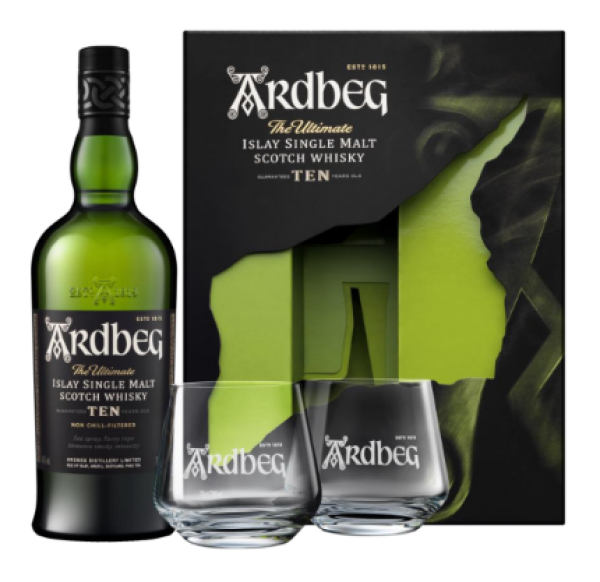 Ardbeg Whisky 10yo 0,7L, 46%, -DB + 2 skl.-