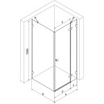 MEXEN/S - Lunar sprchový kout dveře křídlové pravá 90 x 70, transparent, nikl kartáčovaný 834-090-070-97-00-P