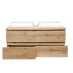 Koupelnová skříňka s umyvadlem a krycí deskou SAT B-Way 119x50x45 cm dub medový mat BWAY2120OAKDESKU BWAY2120OAKDESKU