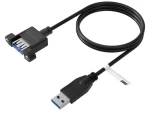 EFB USB-A - USB-A černá / Prodlužovací kabel / Vestavná zásuvka / USB 3.2 Gen 1 / 5 Gbit/s / 0,5 m (K5265SW.0,5V2)