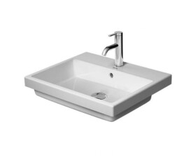 DURAVIT - Vero Air Umyvadlo vestavné 55x46 cm, s přepadem, otvor pro baterii, bílá 0383550000