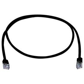Telegärtner 100008329 RJ45 síťové kabely, propojovací kabely CAT 5e F/UTP 2.0 m černá samozhášecí, S průchodkou chránící proti zlomení 1 ks