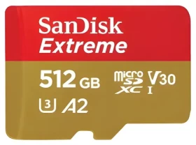 SanDisk Extreme microSDXC 512GB / Paměťová karta / Class 10 / UHS-I U3 / V30 / A2 / čtení: 190 MB/s / zápis: 130 MB/s (SDSQXAV-512G-GN6MN)
