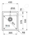 FRANKE - Sirius Tectonitový dřez SID 610-40, 430x530 mm, béžová 143.0670.895