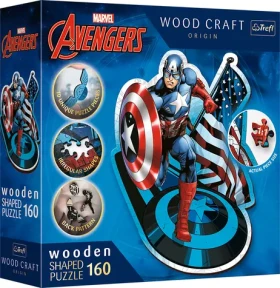 Trefl Wood Craft Origin - Puzzle - Neohrožený Kapitán Amerika