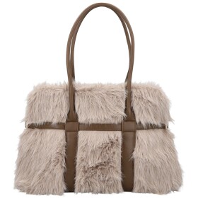 Módní dámská plyšová kabelka do ruky Pelaya, béžová