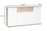 Komoda Justus 3 Barva korpusu: Bílá + Country grey