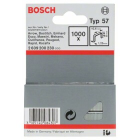 Bosch Accessories 2609200230 svorky z plochého drátu Typ 57 1000 ks Rozměry (d x š) 8 mm x 10.6 mm