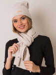 Dámský set čepice a šála KMPL-1 - RUE PARIS béžová one size