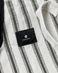 House Doctor Velká plátěná nákupní taška Off-white/Black, černá barva, textil