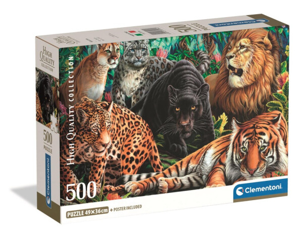 Puzzle Divoké kočky 500 dílků - Clementoni