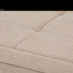 Taburet s úložným prostorem, látka krémová