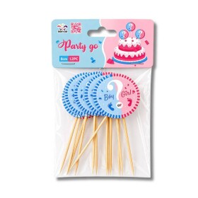 Dortisimo Zápich do dortu růžovo-modrý Boy or Girl (12 ks)