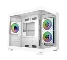 Cooler Master Elite 481 Wood bílá / PC skříň / Mid Tower / ATX / 2x USB-A 3.0 / 1x USB-C 3.2 Gen2x2 / 3x 120mm ARGB (E481-WHNN-S00)