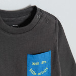 Tričko s dlouhým rukávem a kapsičkou- grafitové - 62 GRAPHITE