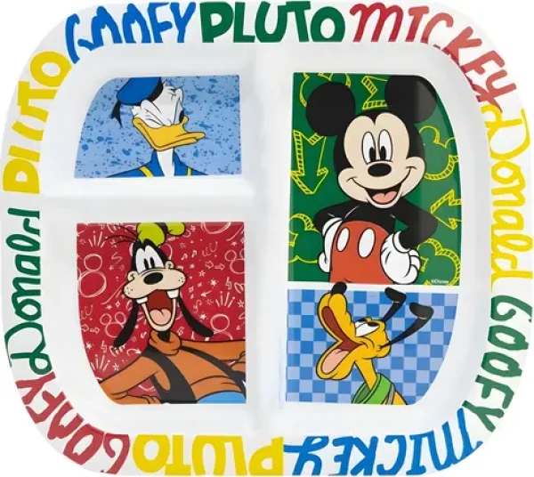 STOR Dětský obdélníkový talíř Mickey Mouse / Dětský talíř / Bez BPA / Do mikrovlnné trouby / 22x19,5 cm (81126)