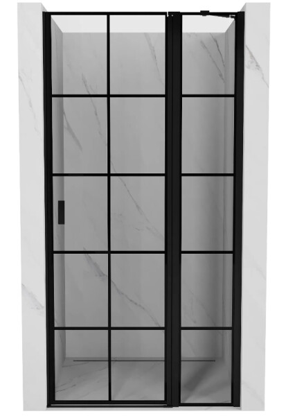MEXEN - Mist sprchové dveře křídlové pravé 80, černá dekor, černá 8A4-080-000-70-77-P
