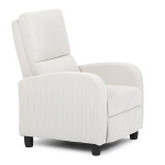 TV a relaxační křeslo, manuální polohování push back, potah manšestrová béžová látka